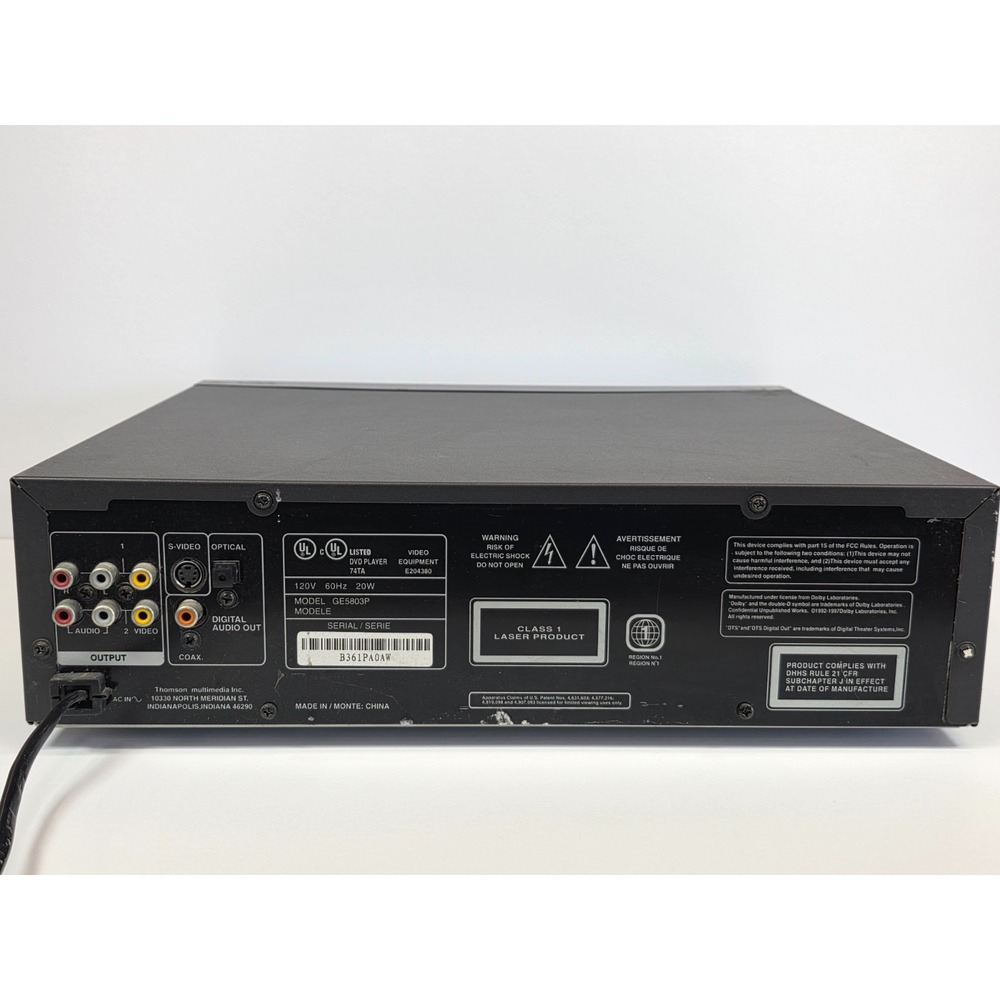 GE GE5803P 3‑Disc DVD Player Karaoke MIC Inputs Dolby Digital DTS Tested Works - Picture 6 of 9